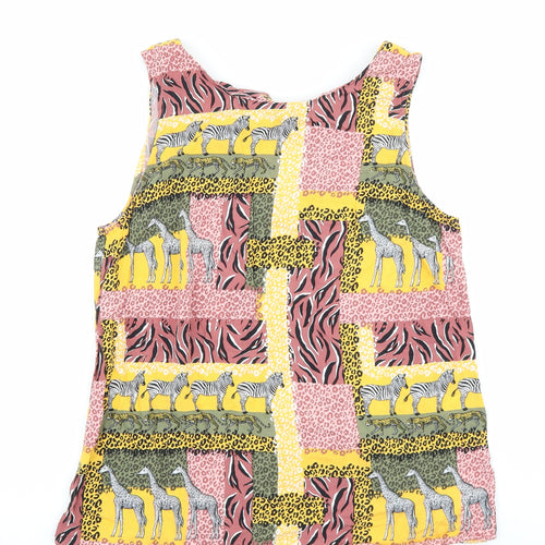 TU Womens Multicoloured Geometric Viscose Basic Tank Size 10 Boat Neck - Zebra, Giraffe, Mixed Prints
