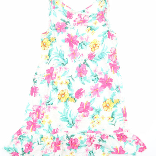 George Womens Multicoloured Floral Viscose Tank Dress Size 12 Scoop Neck Pullover