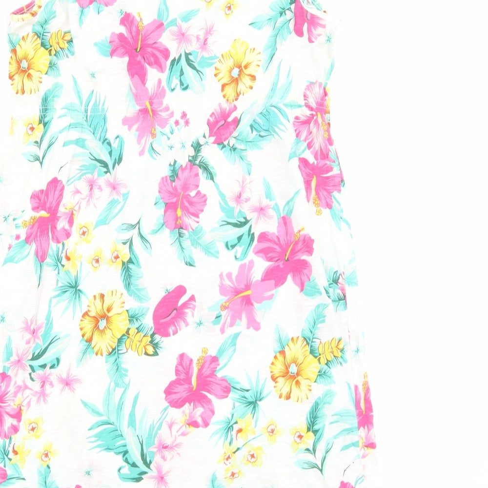 George Womens Multicoloured Floral Viscose Tank Dress Size 12 Scoop Neck Pullover