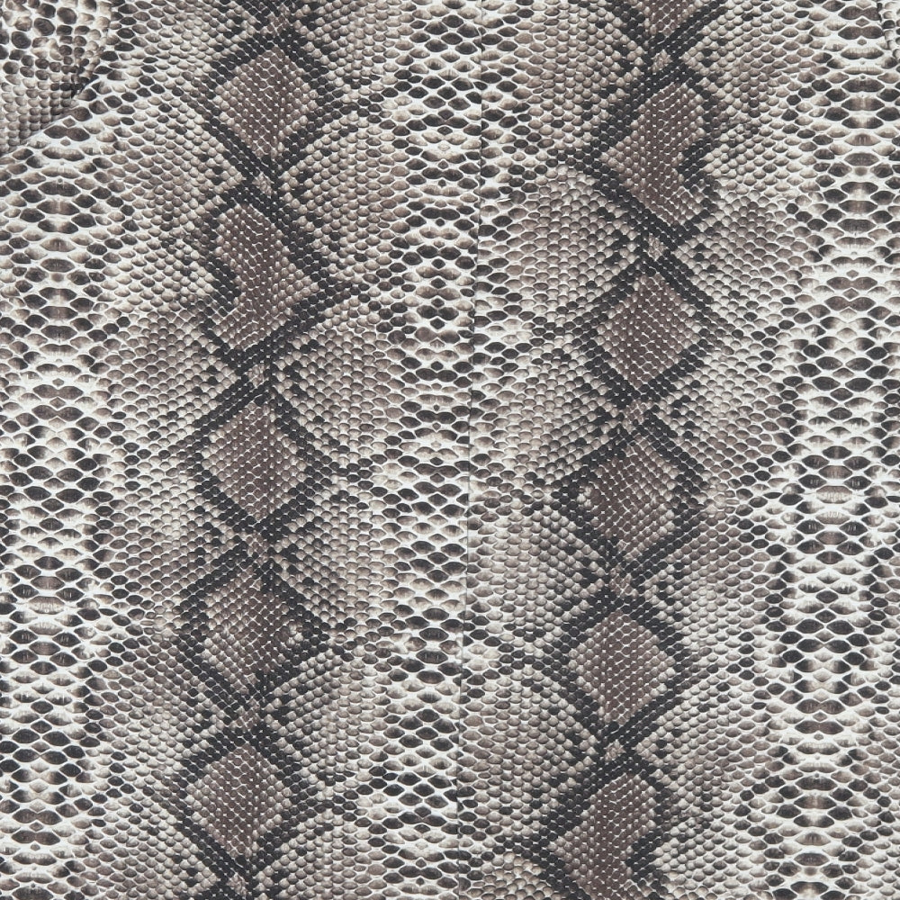 Praslin Womens Brown Animal Print Polyester Basic T-Shirt Size 18 Round Neck - Snake Print