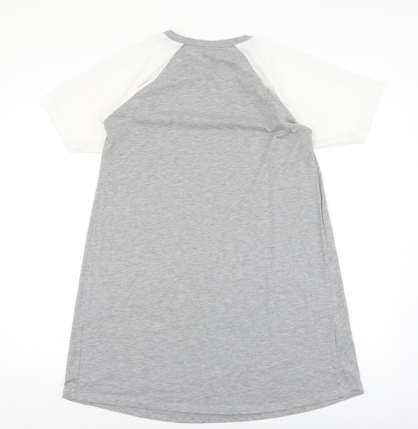 ASOS Womens Grey Viscose T-Shirt Dress Size 10 Round Neck Zip