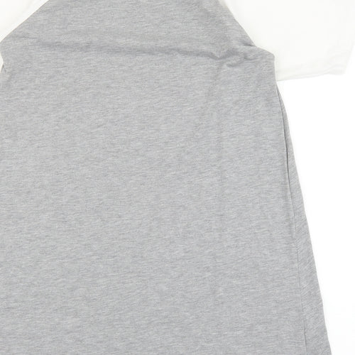 ASOS Womens Grey Viscose T-Shirt Dress Size 10 Round Neck Zip