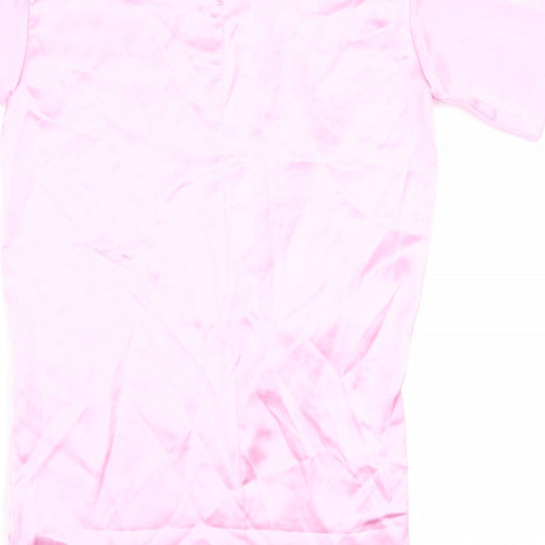 Zara Womens Pink Polyester T-Shirt Dress Size S Round Neck Pullover