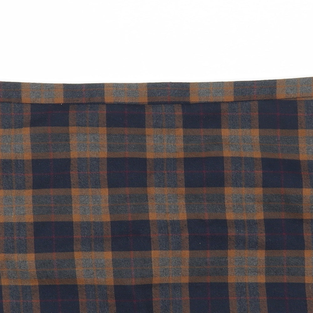 Primark Womens Multicoloured Plaid Polyester Mini Skirt Size 20 Zip