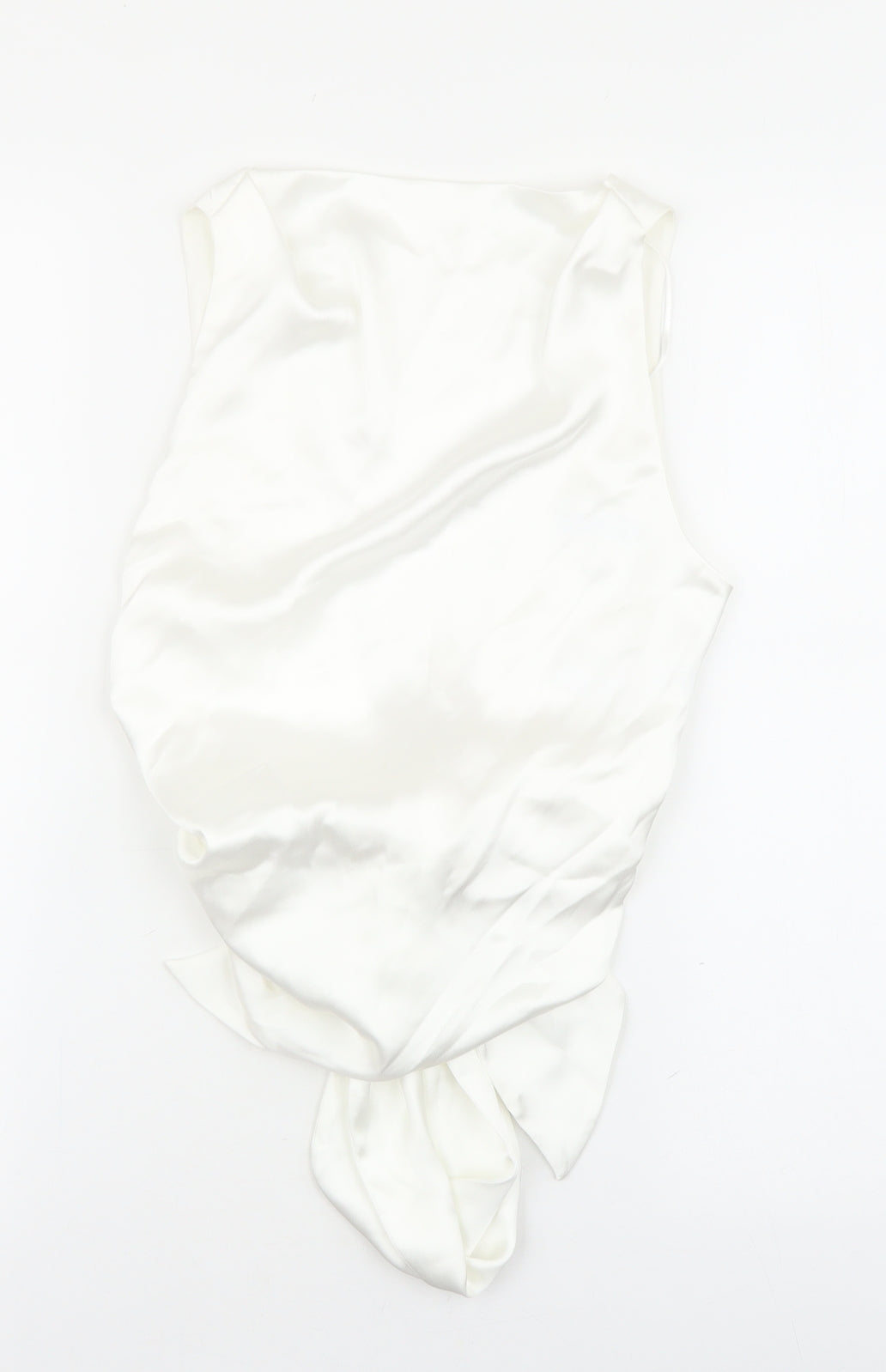 Zara Womens White Polyester Basic Tank Size XS Boat Neck