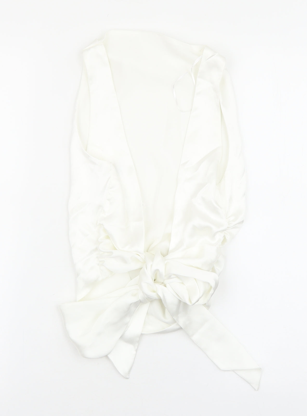Zara Womens White Polyester Basic Tank Size XS Boat Neck