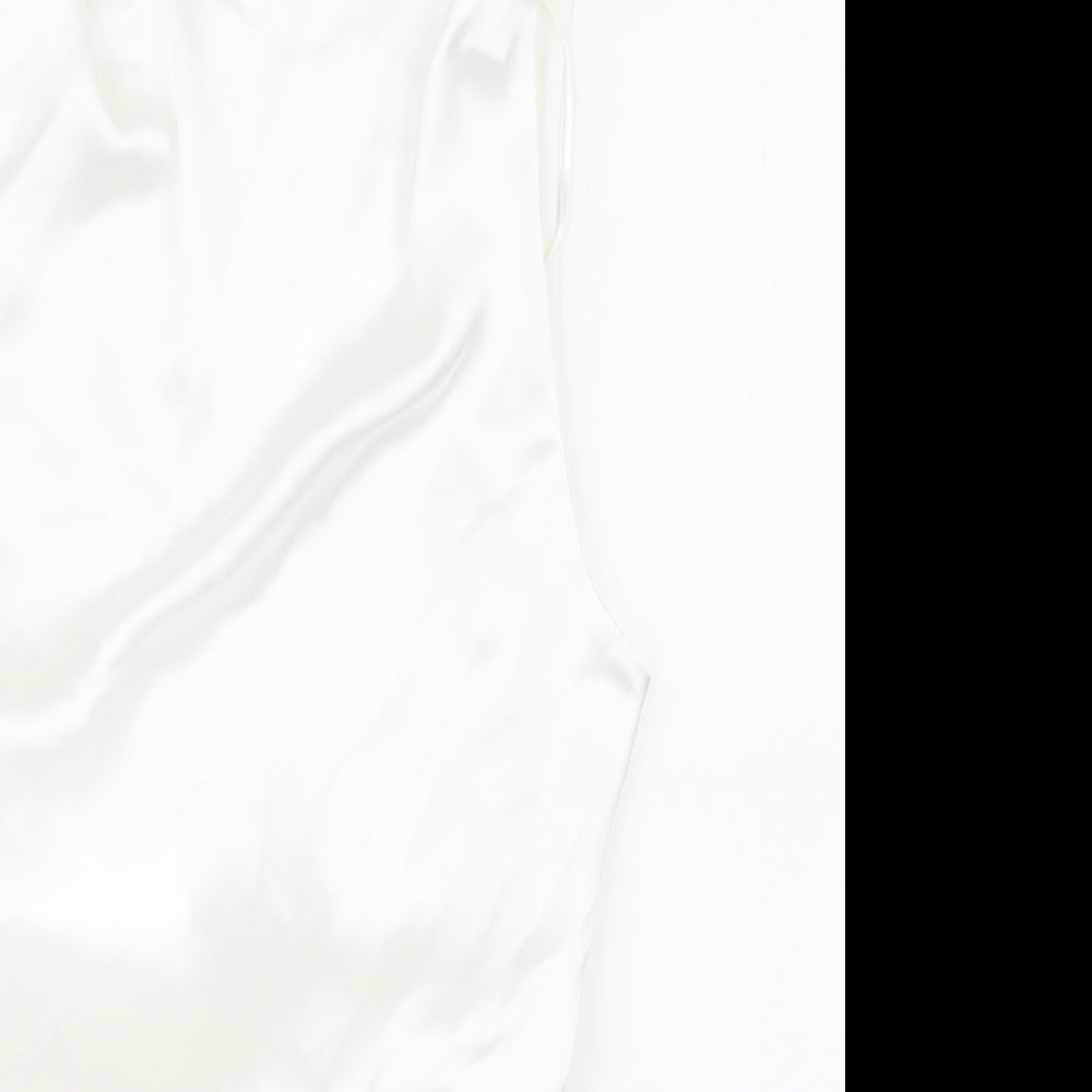 Zara Womens White Polyester Basic Tank Size XS Boat Neck