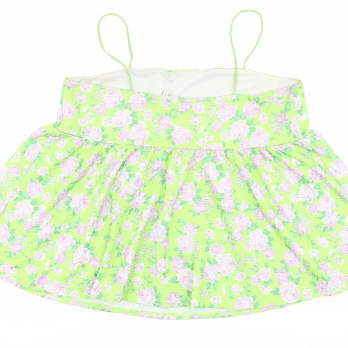 ASOS Womens Green Floral Polyester Camisole Tank Size 18 Square Neck