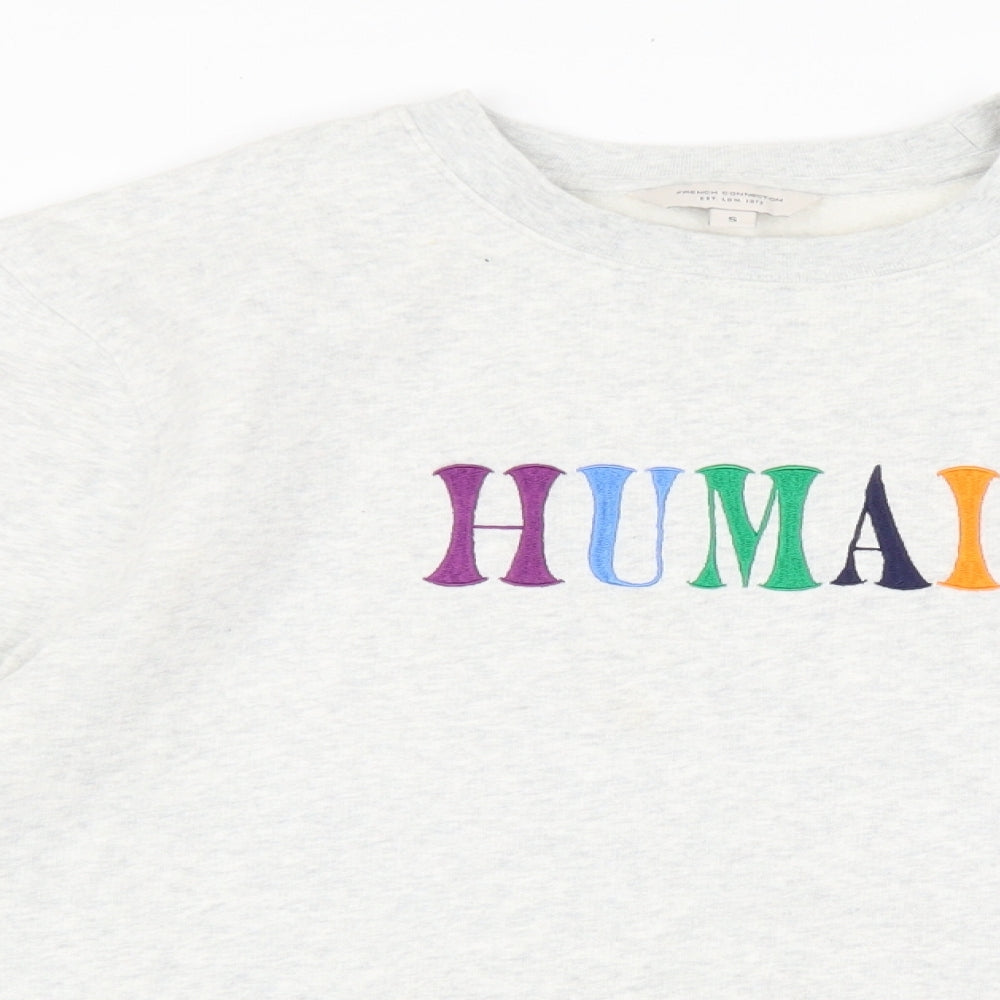 French Connection Womens Grey Cotton Pullover Sweatshirt Size S Pullover - Humain