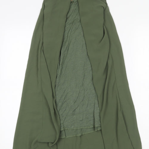Quiz Womens Green Polyester A-Line Size M Boat Neck Button