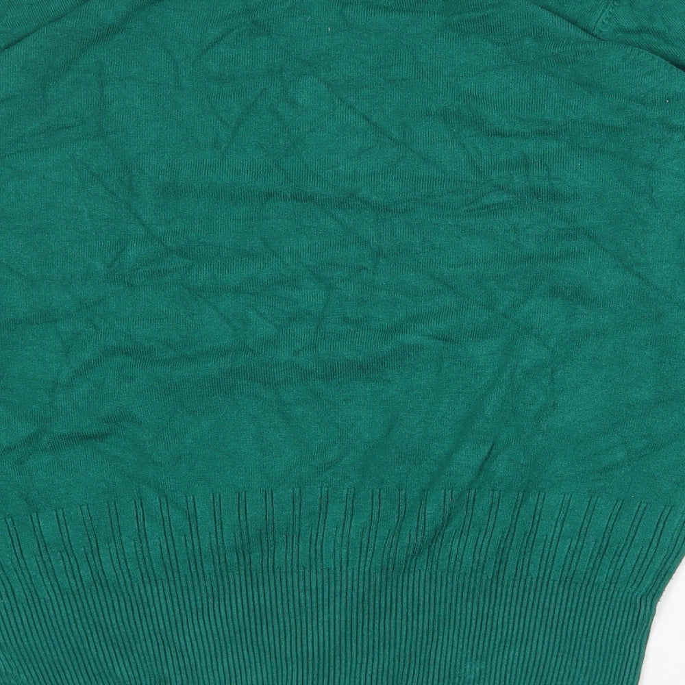 Dorothy Perkins Womens Green Round Neck Viscose Pullover Jumper Size 14