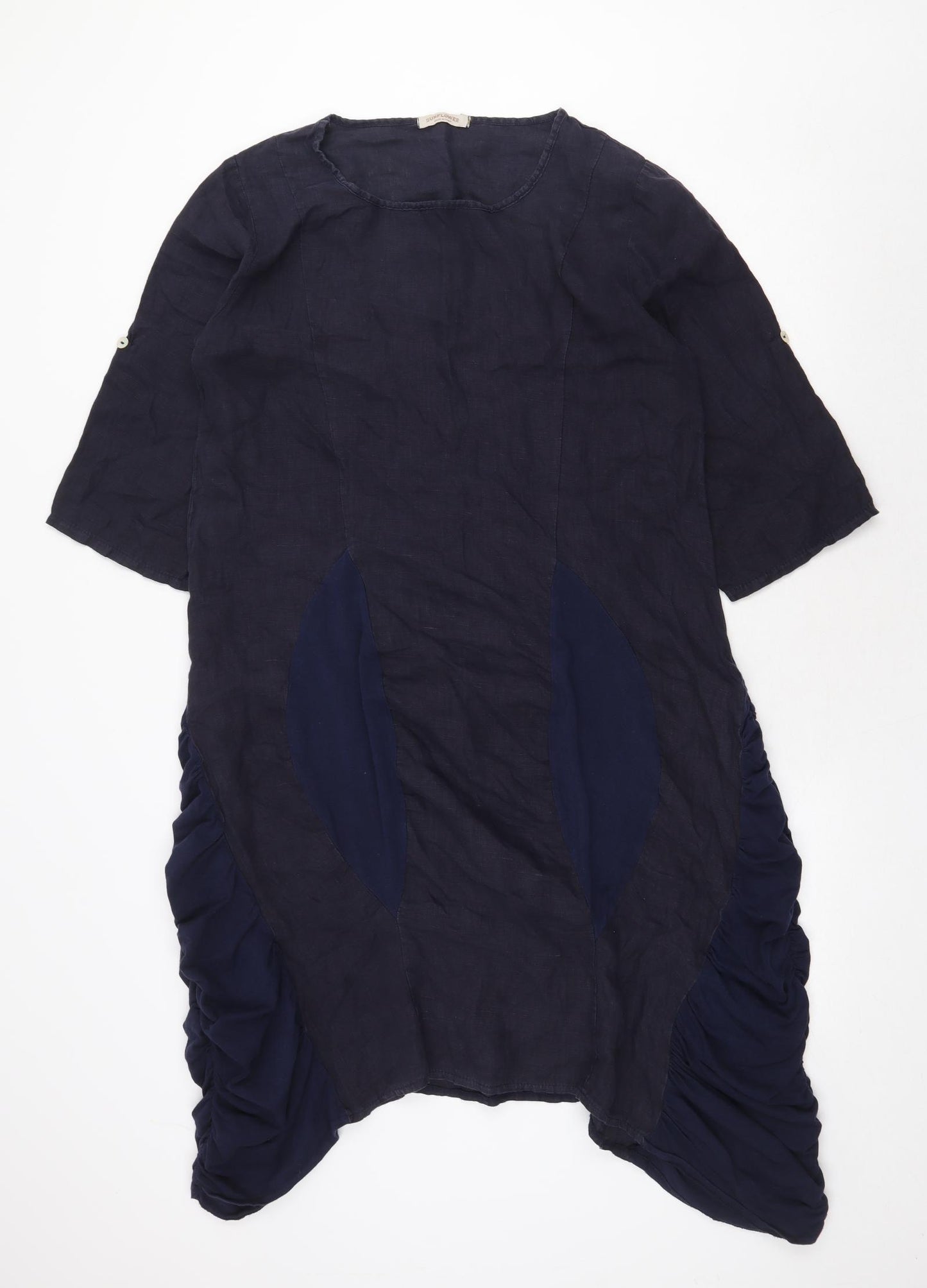 Sunflower Womens Blue Polyester A-Line Size XL Round Neck Pullover