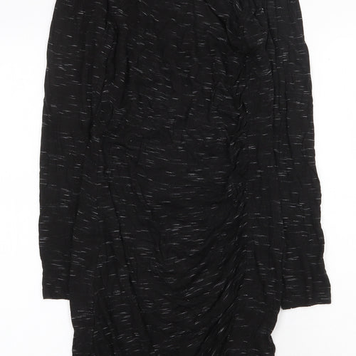 H&M Womens Black Viscose A-Line Size S Boat Neck Pullover