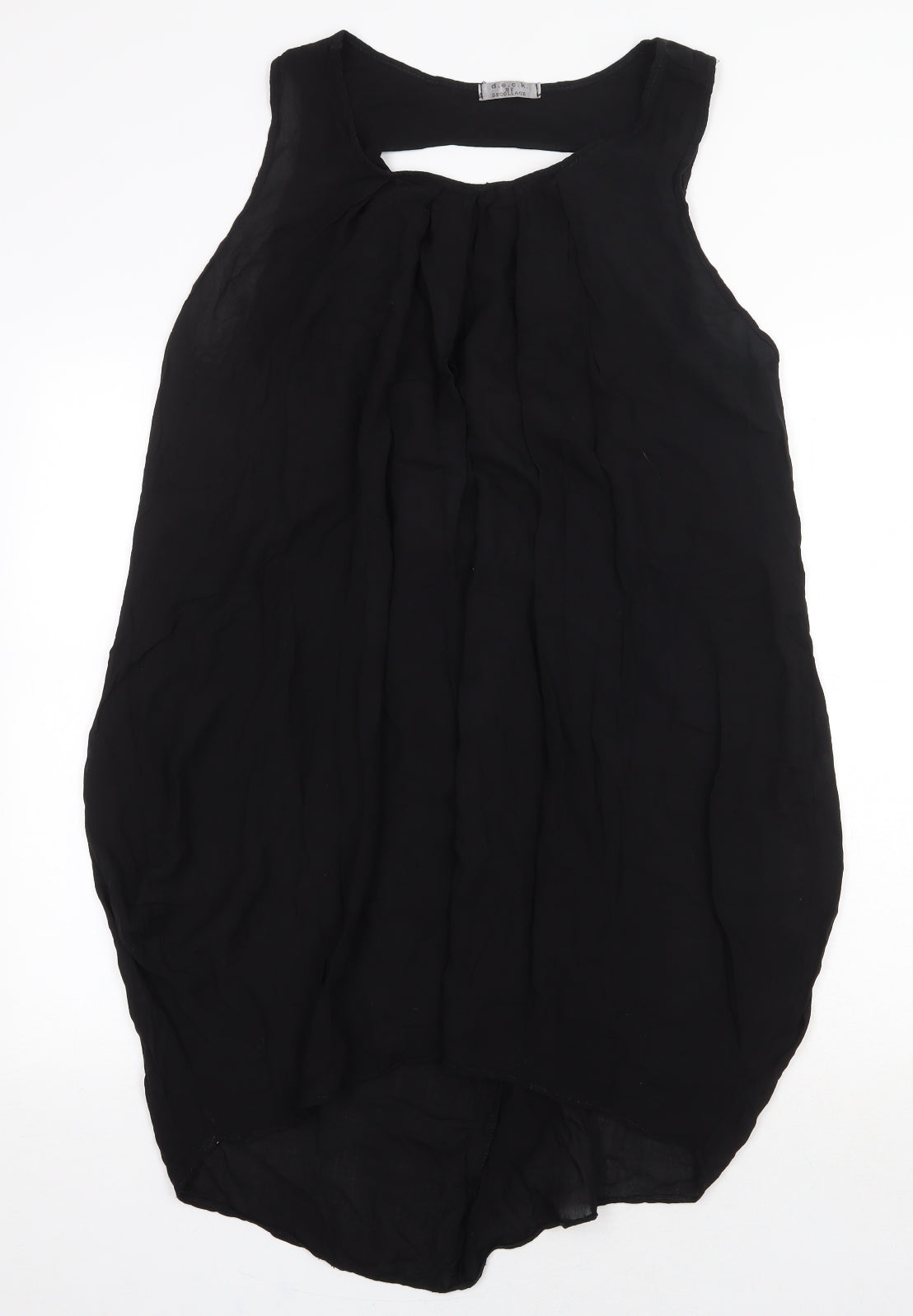 D.E.C.K Womens Black Viscose Shift Size L Scoop Neck Pullover