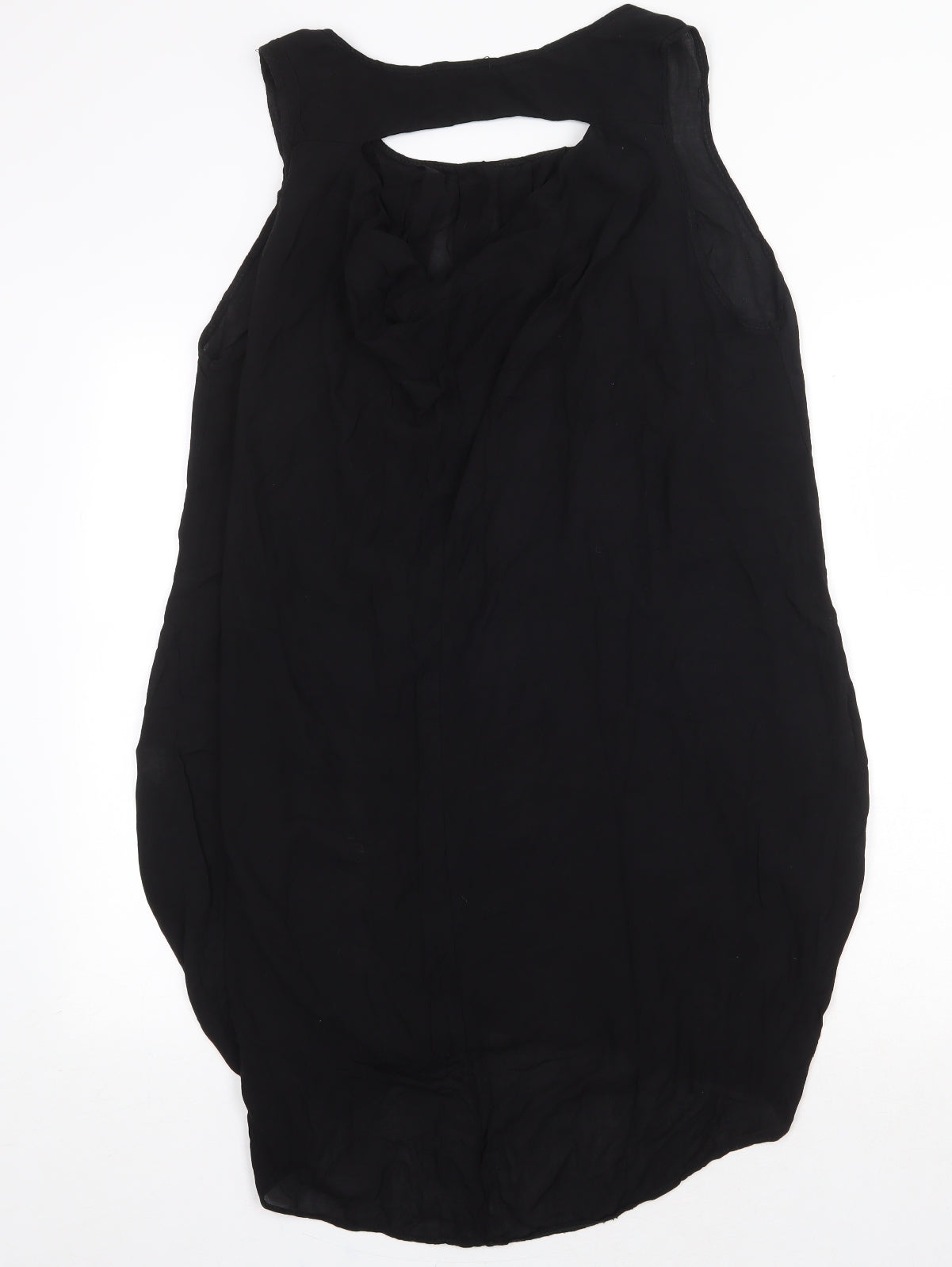 D.E.C.K Womens Black Viscose Shift Size L Scoop Neck Pullover