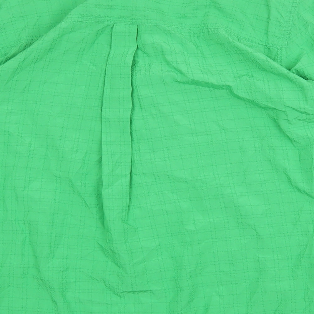 Marks and Spencer Womens Green Modal Basic Button-Up Size 18 Round Neck