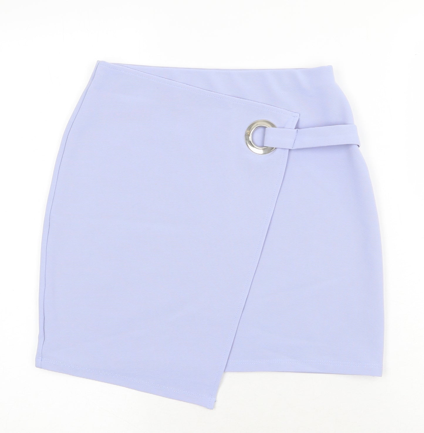 Atmosphere Womens Blue Polyester Wrap Skirt Size 10