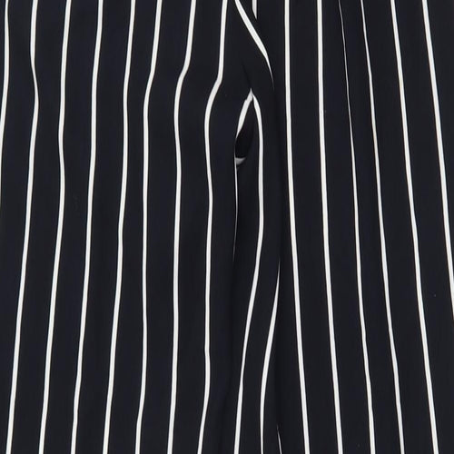Liz Claiborne Womens Black Striped Polyester Trousers Size 8 Regular Zip