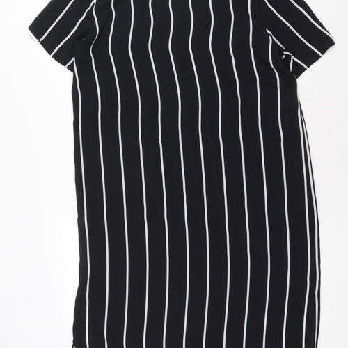 Atmosphere Womens Blue Striped Polyester Shift Size 12 Boat Neck Pullover