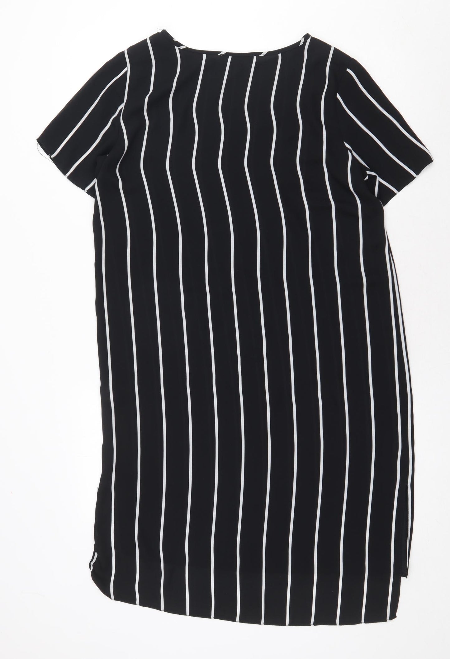 Atmosphere Womens Blue Striped Polyester Shift Size 12 Boat Neck Pullover
