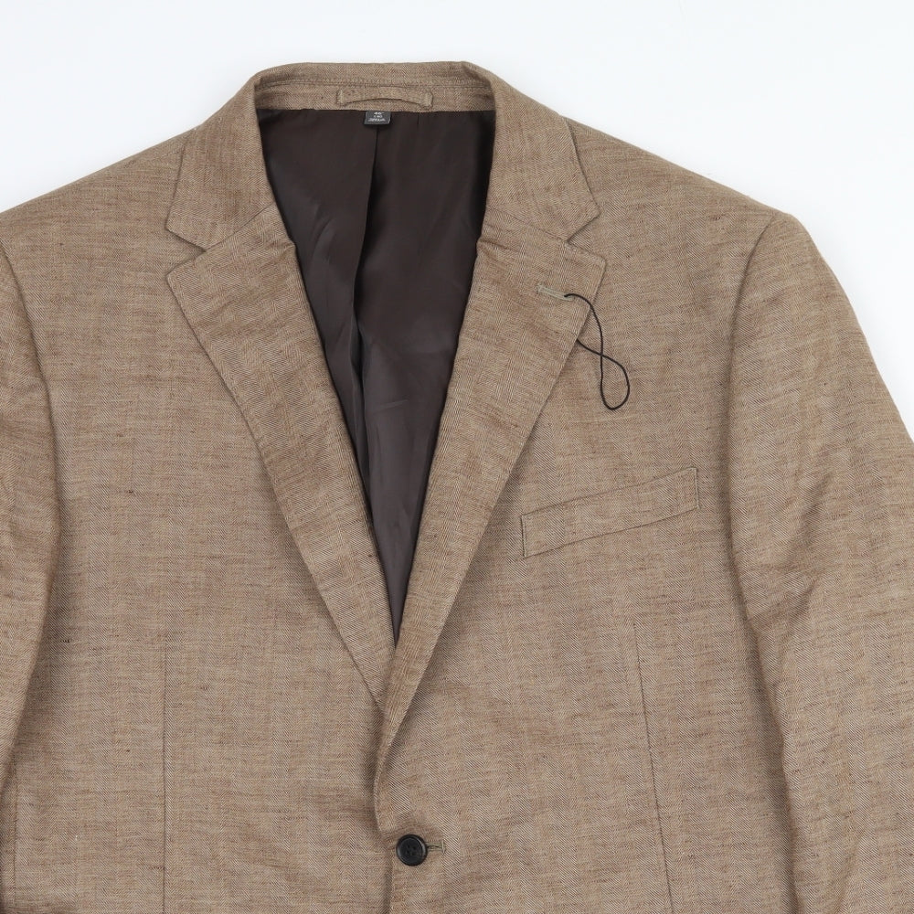 Marks and Spencer Mens Beige Polyester Jacket Blazer Size 46