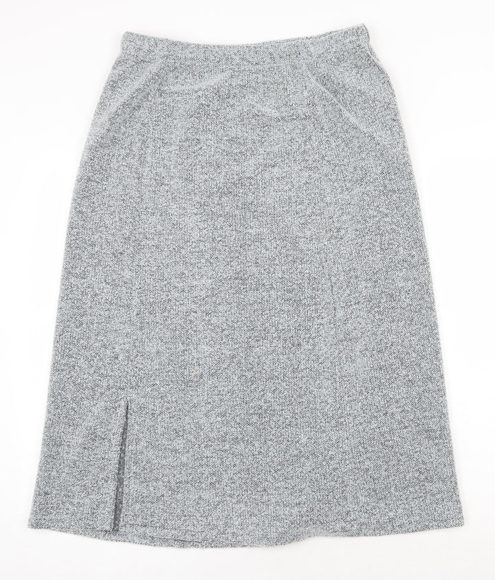 Preworn Womens Grey Polyester A-Line Skirt Size 28 in