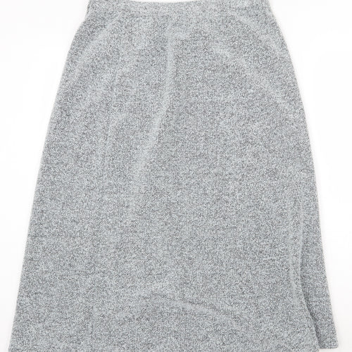 Preworn Womens Grey Polyester A-Line Skirt Size 28 in