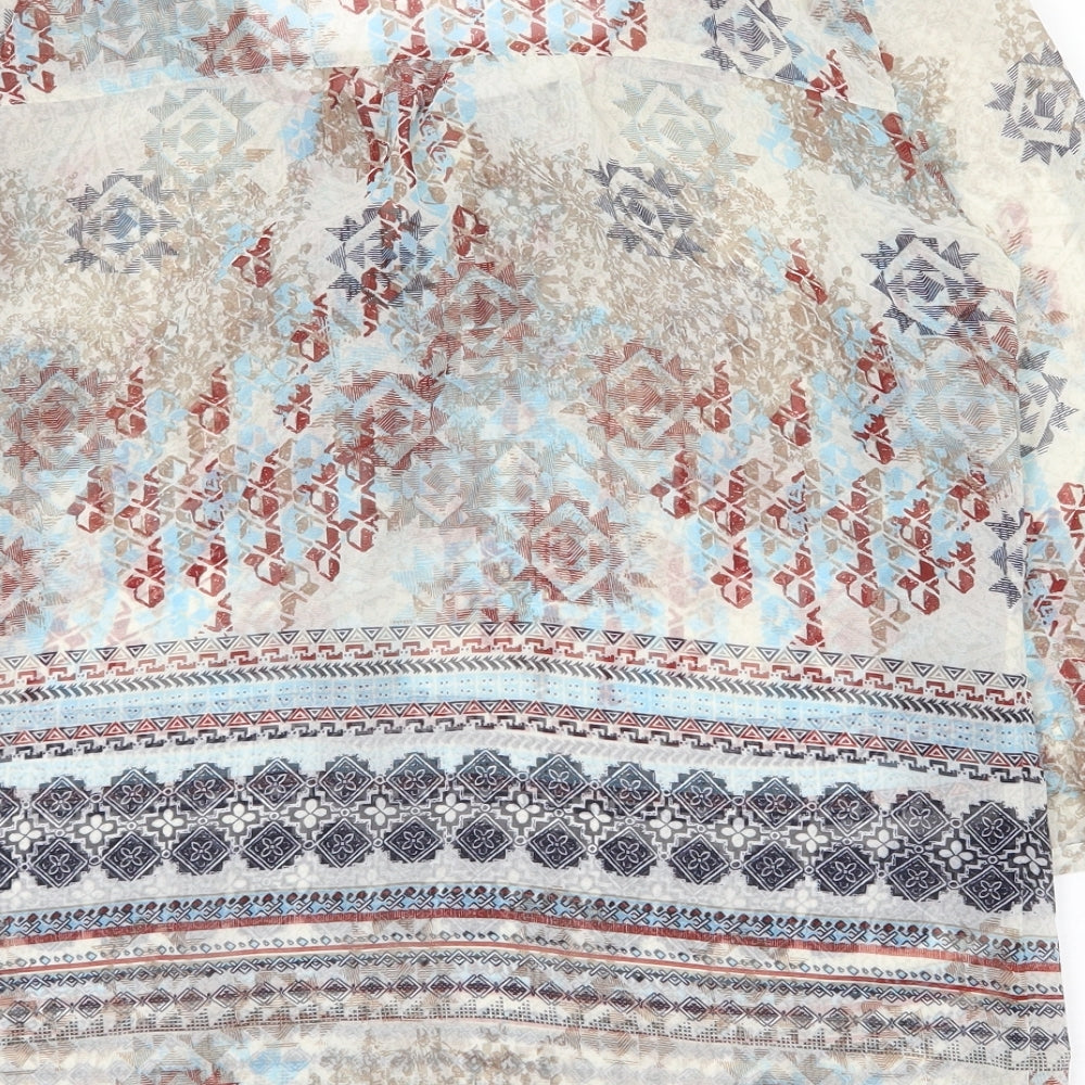 Marks and Spencer Womens Multicoloured Geometric Polyester Basic Blouse Size 12 Round Neck