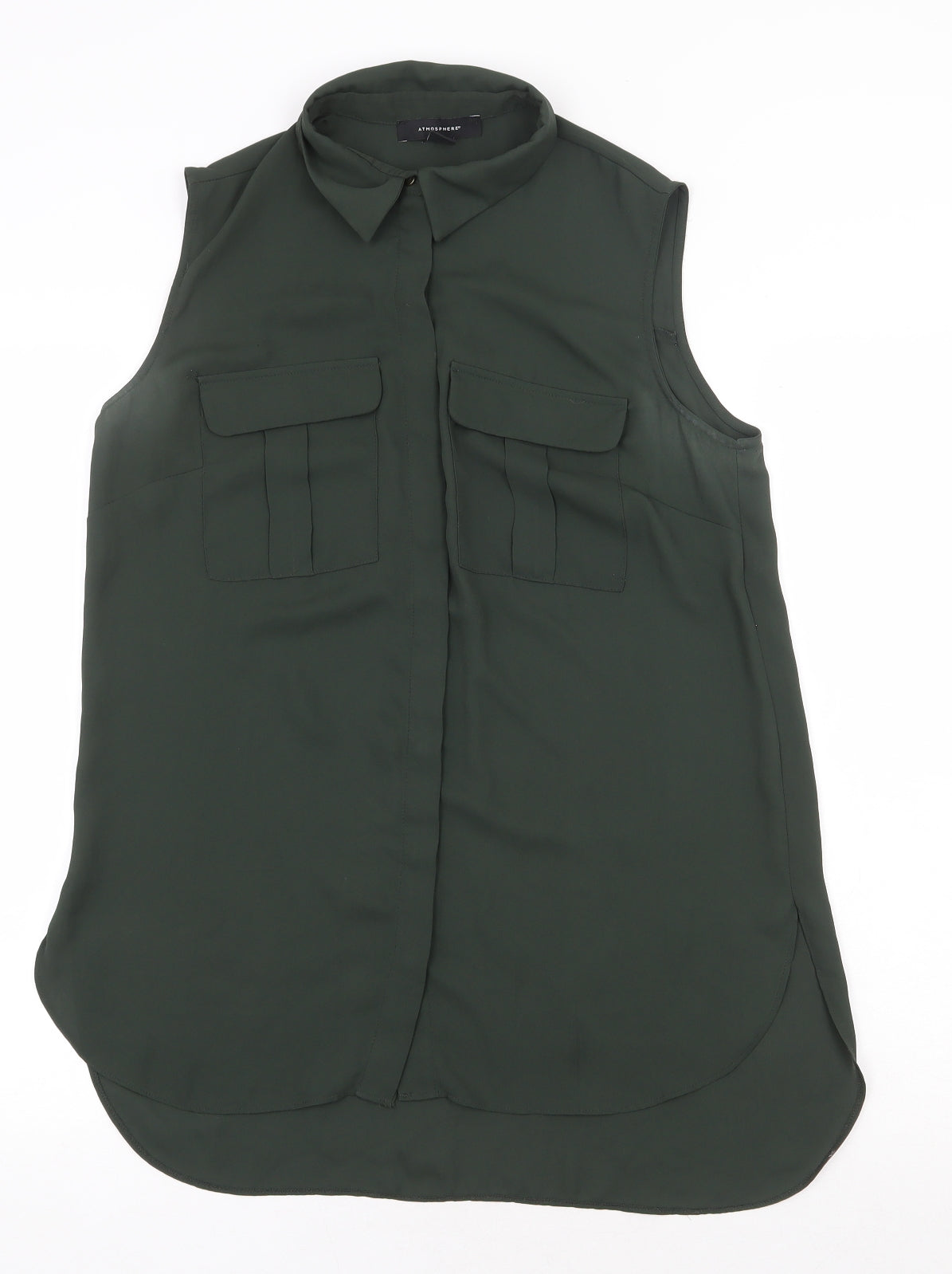 Atmosphere Womens Green Polyester Shirt Dress Size 12 Collared Button