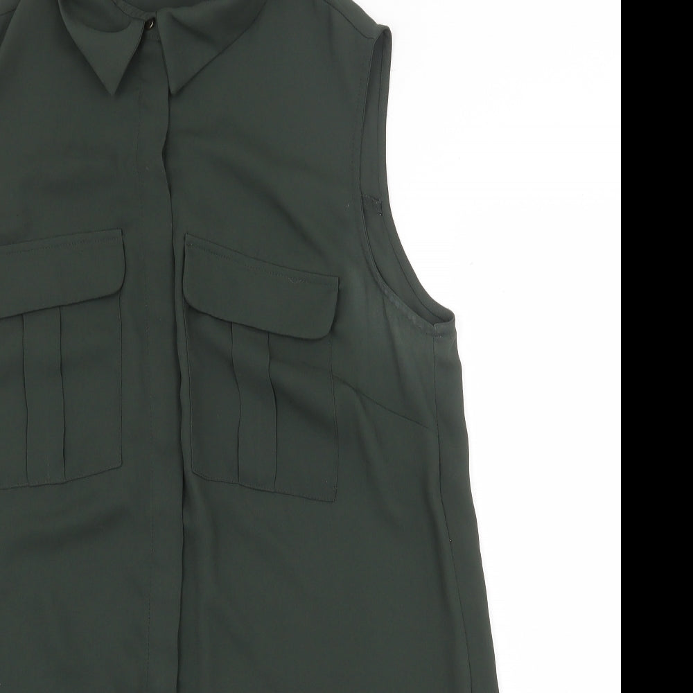 Atmosphere Womens Green Polyester Shirt Dress Size 12 Collared Button