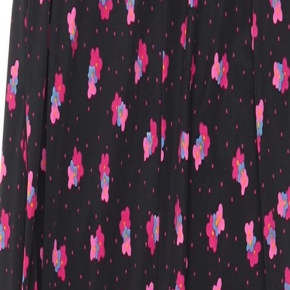 Exclusive Fashion Womens Black Floral Polyester Jumpsuit One-Piece Size 10 Pullover