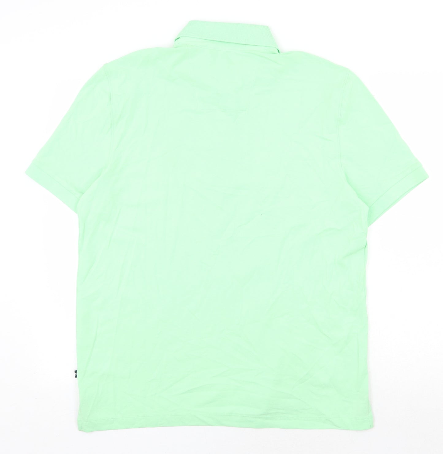 Nautica Mens Green Cotton Polo Size M Collared Button