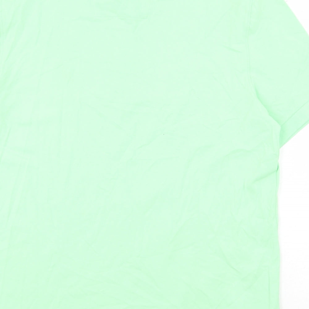 Nautica Mens Green Cotton Polo Size M Collared Button