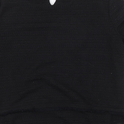 Marks and Spencer Womens Black Polyester Basic T-Shirt Size 12 Round Neck