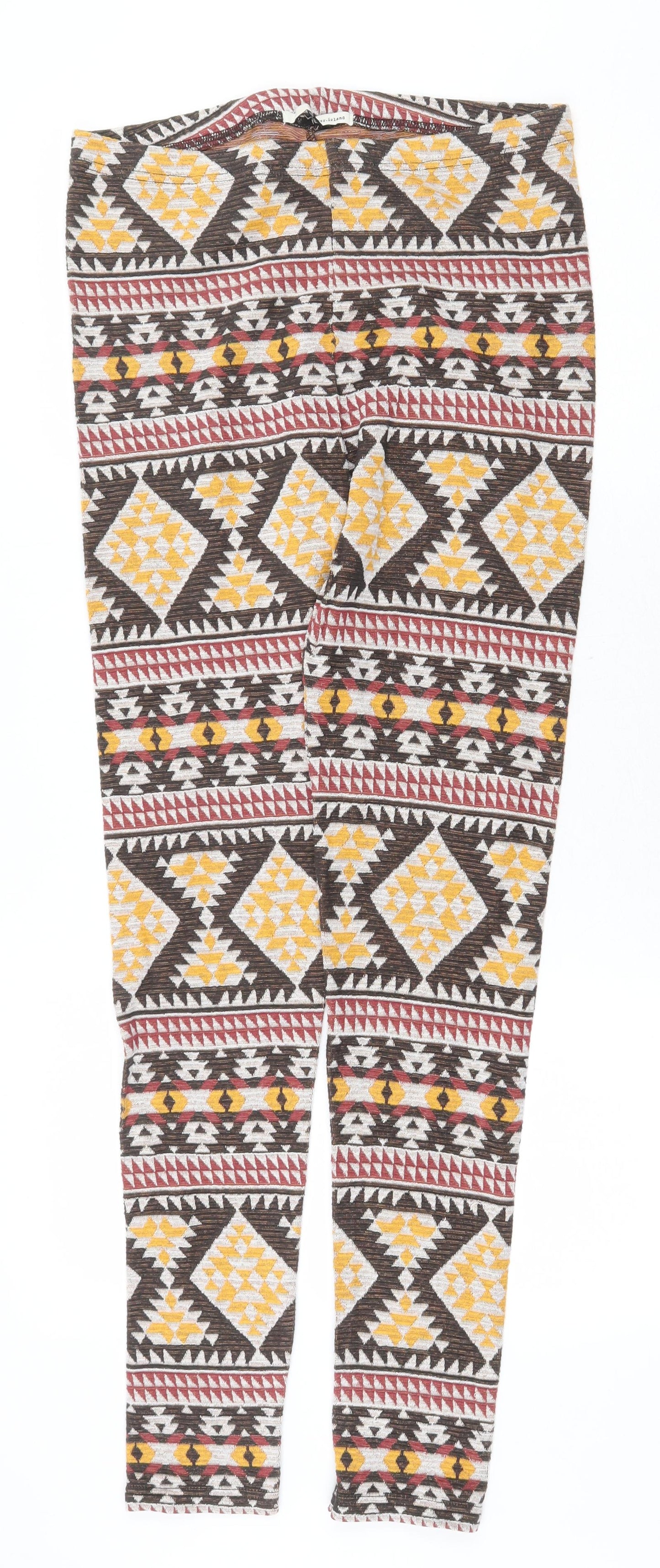 River Island Womens Multicoloured Geometric 100% Cotton Jogger Leggings Size 12