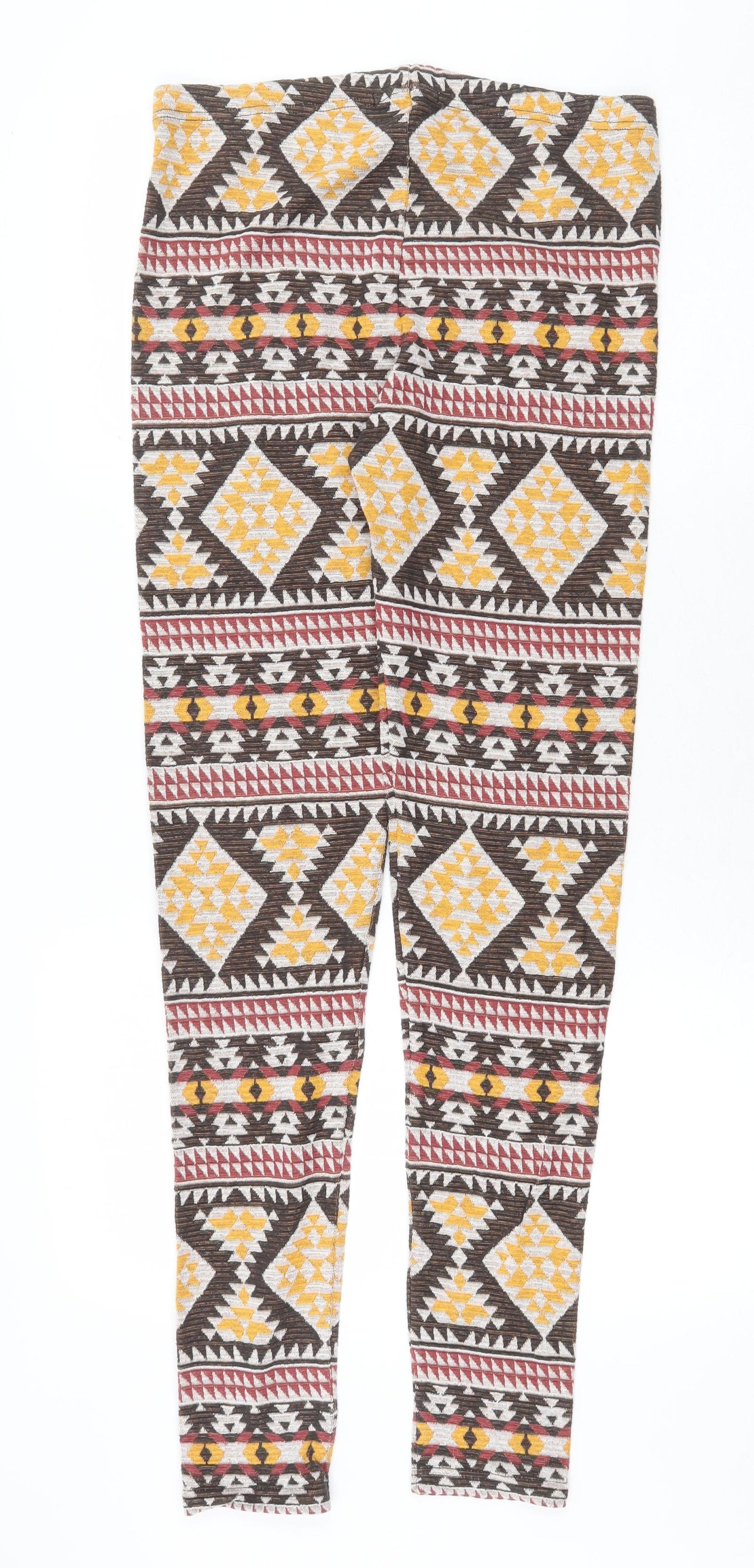 River Island Womens Multicoloured Geometric 100% Cotton Jogger Leggings Size 12