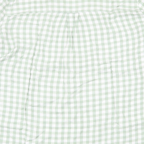 Ede & Ravenscroft Womens Green Geometric Cotton Basic Blouse Size 6 V-Neck