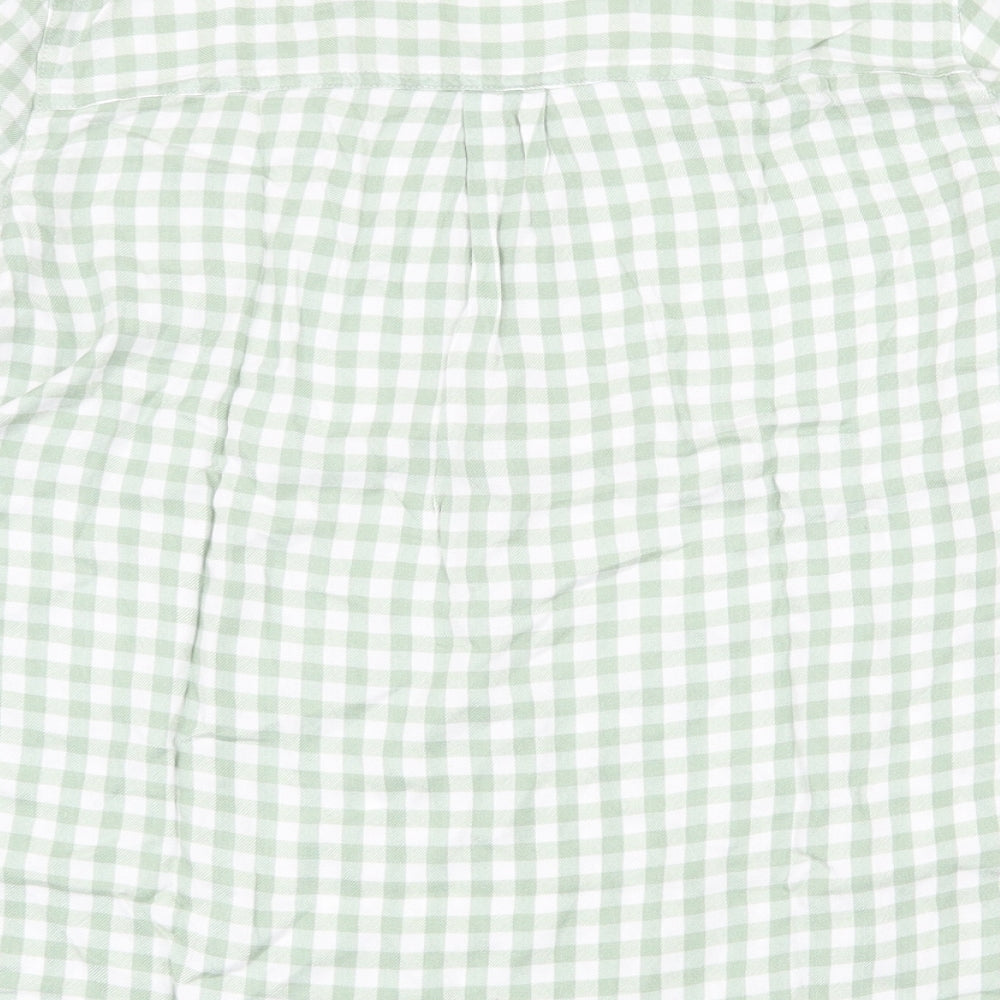 Ede & Ravenscroft Womens Green Geometric Cotton Basic Blouse Size 6 V-Neck