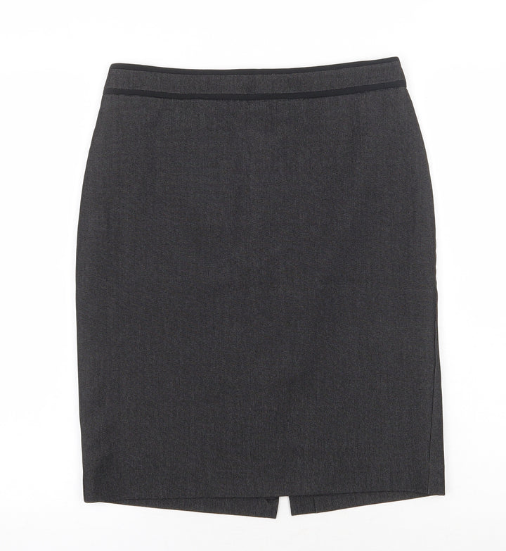 MNG Womens Grey Polyester Straight & Pencil Skirt Size 10 Zip