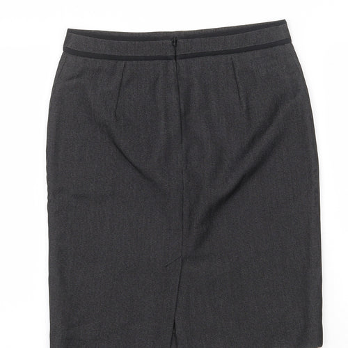 MNG Womens Grey Polyester Straight & Pencil Skirt Size 10 Zip
