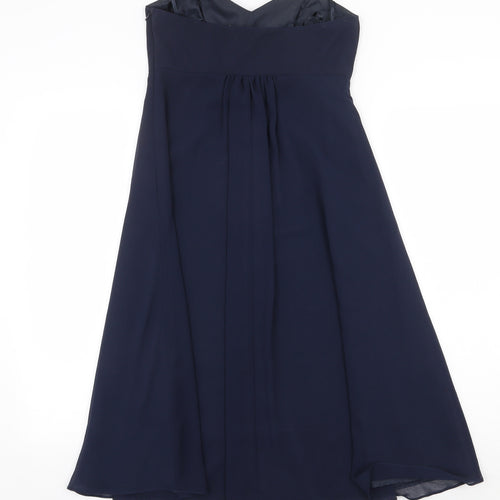 Debut Womens Blue Polyester A-Line Size 8 Sweetheart Zip