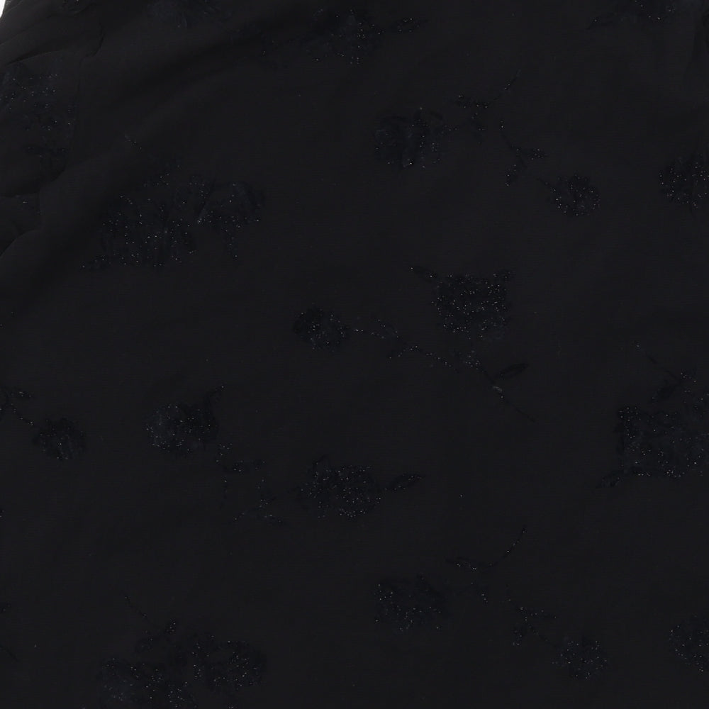 Bonmarché Womens Black Nylon Basic Blouse Size XL Boat Neck