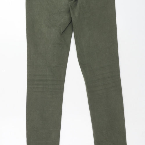 Zara Womens Green Cotton Skinny Jeans Size 10 Regular Button