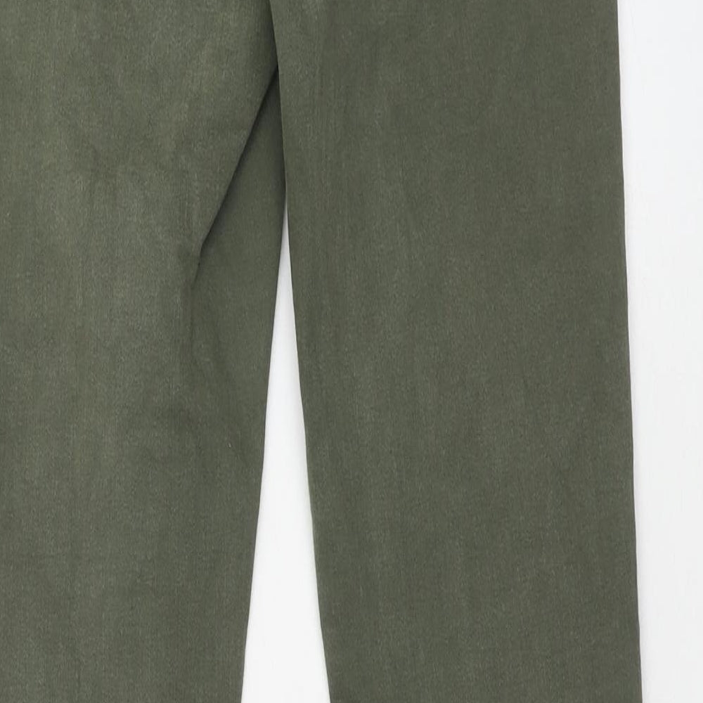 Zara Womens Green Cotton Skinny Jeans Size 10 Regular Button
