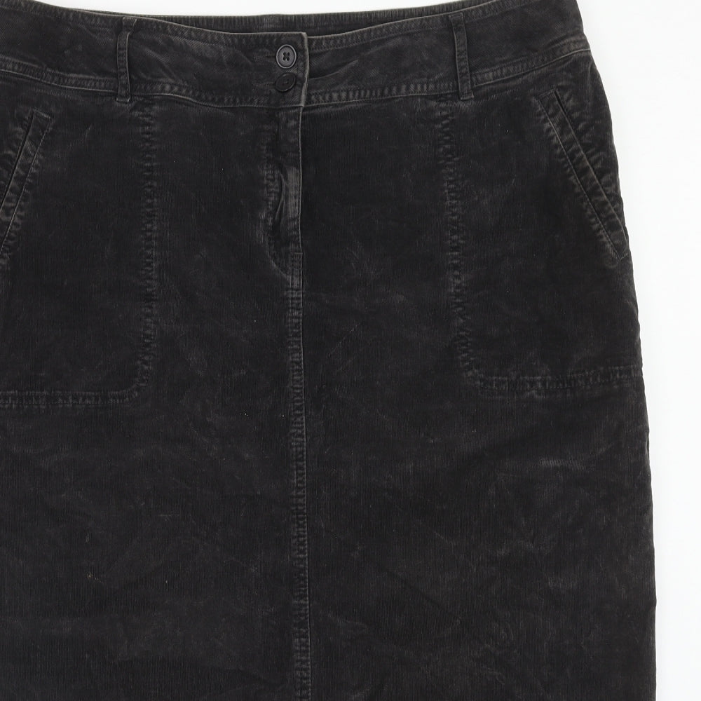 Poetry Womens Brown Cotton Straight & Pencil Skirt Size 18 Button