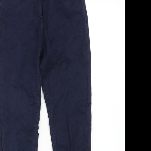 Marks and Spencer Girls Blue Cotton Skinny Jeans Size 10-11 Years Regular Button