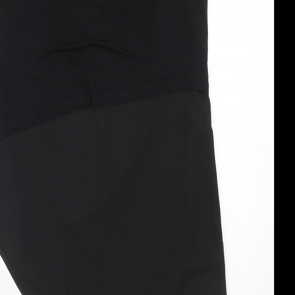 TU Womens Black Polyester Tunic Tank Size 10 Boat Neck - Asymmetric