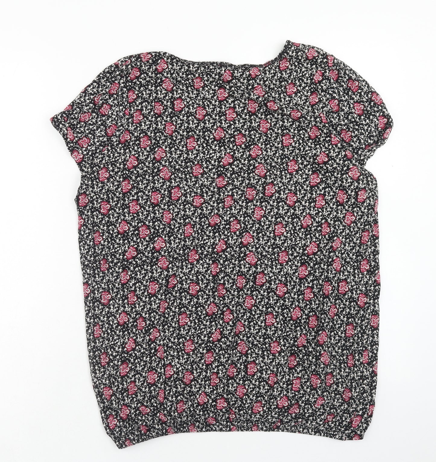 George Womens Multicoloured Floral Cotton Basic T-Shirt Size 16 Scoop Neck