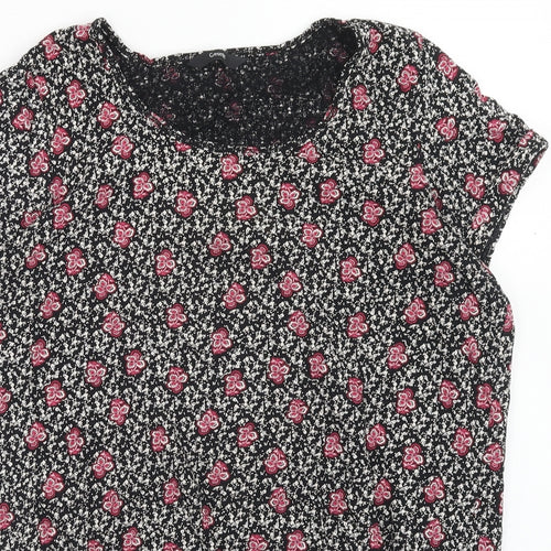 George Womens Multicoloured Floral Cotton Basic T-Shirt Size 16 Scoop Neck