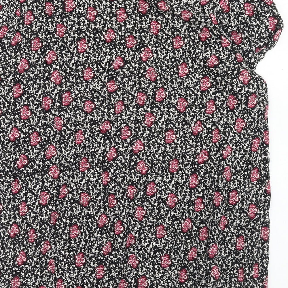 George Womens Multicoloured Floral Cotton Basic T-Shirt Size 16 Scoop Neck